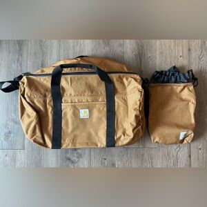 Carhartt Brown Duffel Bag with additional Small Item Bag